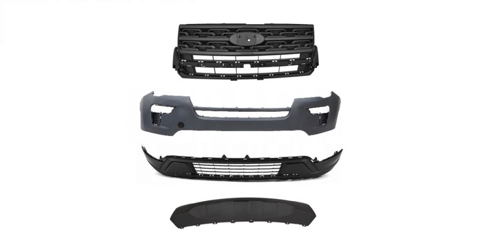 фото №1, Ford explorer 18 - 20 бампер переднее перед kpl спойлер + решётка радиатора чёрный