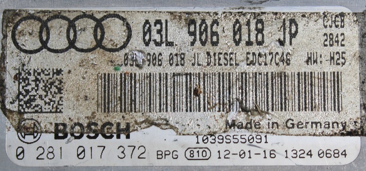 фото №5, Audi a4 компьютер двигателя 03l906018jp 0281017372