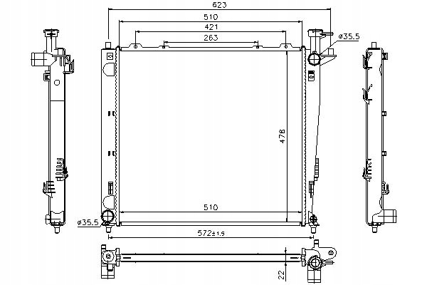 фото №13, Nissens 66782 радиаторов, система охлаждение двигателя