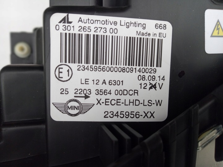 фото №8, Mini r55 r56 r57 r58 r59 bi-xenon лампа ліва