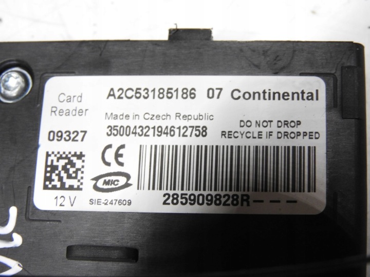 фото №7, Renault scenic iii 09-16 считыватель 285909828r ключи карты вставка