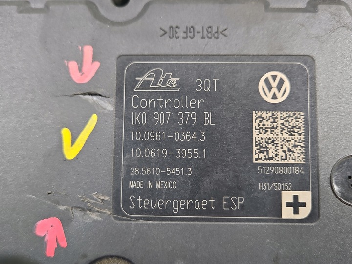 фото №9, Насос abs vw jetta vi 1k0614517dr 1k0907379bl