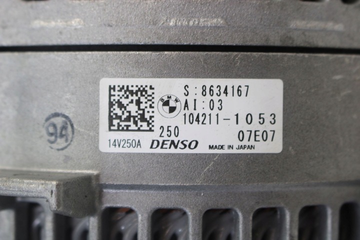 фото №7, Bmw 2 g42 генератор 250a 8634167 14v denso s8634167 12318634167 8634167 12