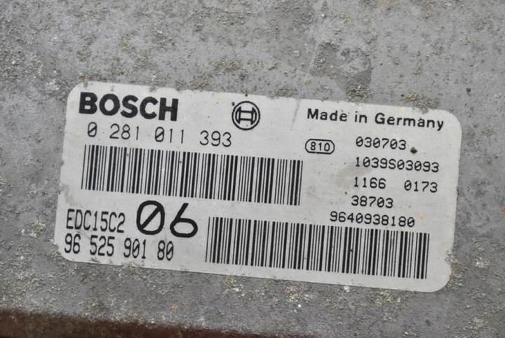 фото №7, Блок управления двигателя 9652590180 0281011393 peugeot 607 2.2 hdi 133 km 00-04