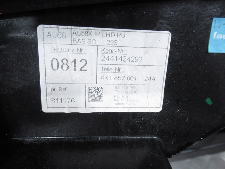 фото №11, Панель роздавальна консоль подушка безпеки audi a6 c8 4k оригінал 4k1857001 2024 r