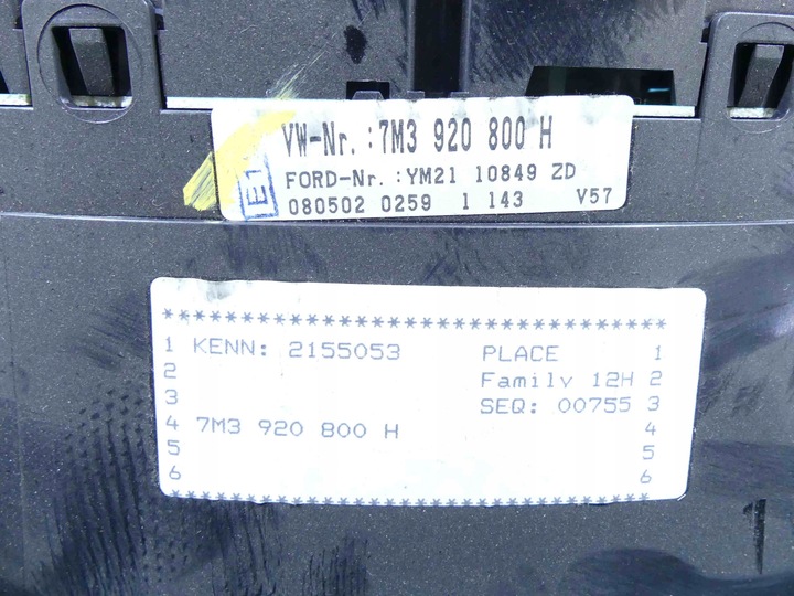 фото №12, Спидометр vw sharan i 7m3920800h 1.9 tdi европа