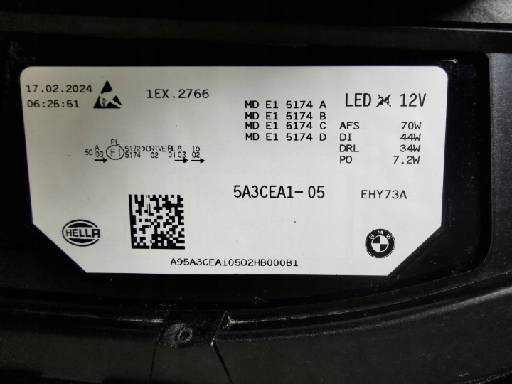 фото №13, Фара передня ліва ліві перед bmw ix laser 1ex2766