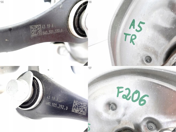 фото №12, Audi a5 f5 8w6 a4 8w0 b9 15- підвішування поворотна опора важелі права зад 36km