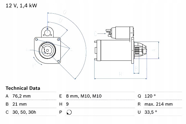 фото №13, Bosch 0986017110 стартер bmw e36/39/46/60/65