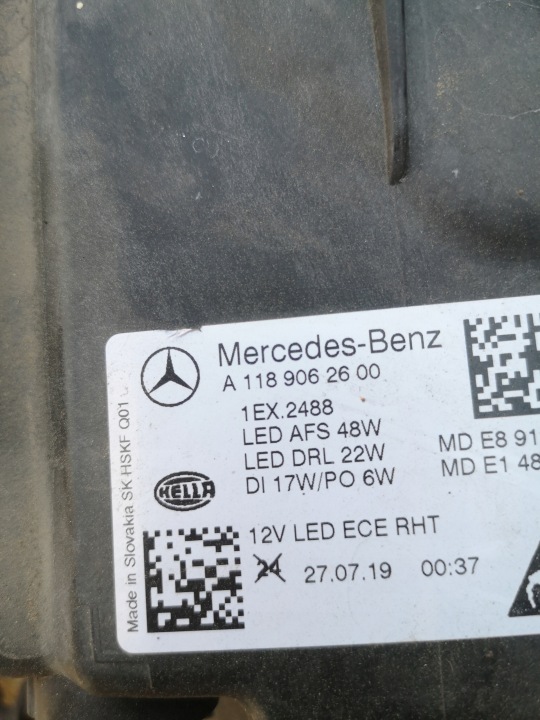 фото №11, Mercedes cla w118 фара правое перед a1189062600