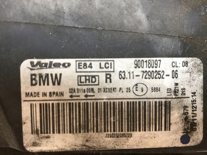 фото №13, Bmw x1 e84 рестайлинг lci 12-15 правая лампа перед ксенон 7290252