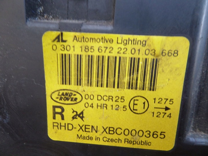 фото №11, Лампа фара ксенон перед права праві range rover 3 iii l322 англієць uk