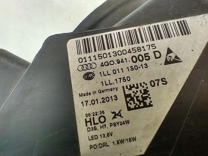 фото №15, Audi a6 c7 4g лампа левая перед bi ксенон led 4g0941005d преобразователи европа