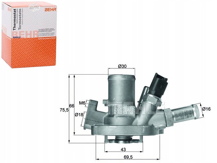 фото №1, Термостат fiat 80c 1,4 behr