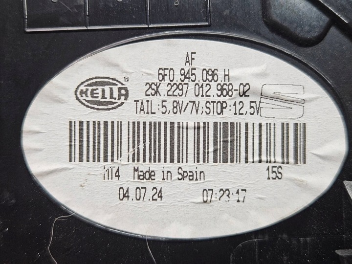 фото №14, Фара задня зад сторона права seat ibiza v kj 6f0945096h