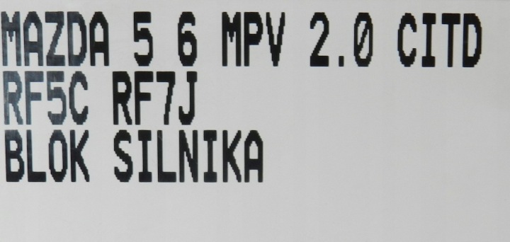 фото №11, Blok низ двигуна mazda 5 6 i mpv 2.0d citd rf5c
