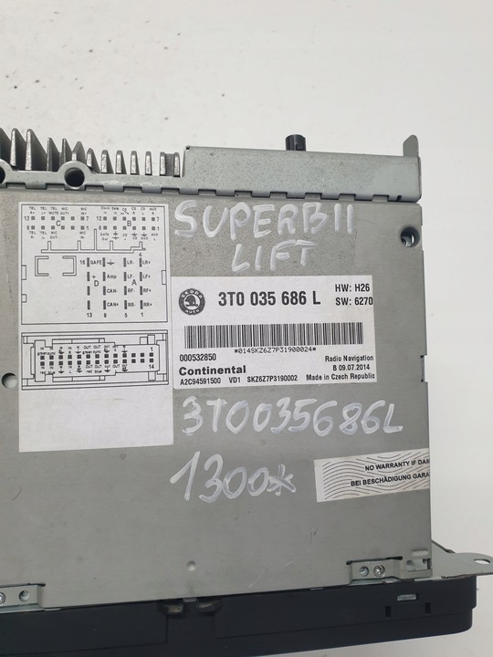 фото №5, Радио навигация skoda superb ii рестайлинг 3t0035686l