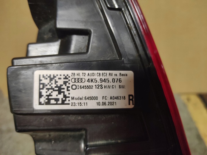 фото №7, Лампа правий зад права задня audi a6 c8 4k5945076