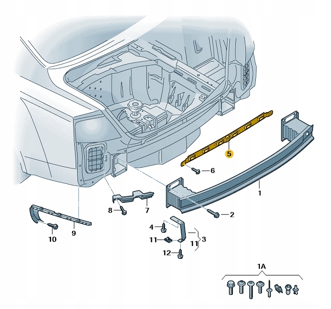 фото №1, Направляюча кріплення середні бампера зад audi a8 d4 aso оригінал