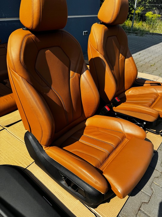 фото №8, Bmw g31 сиденья обивка салон кожа коньяк идеал подогрев