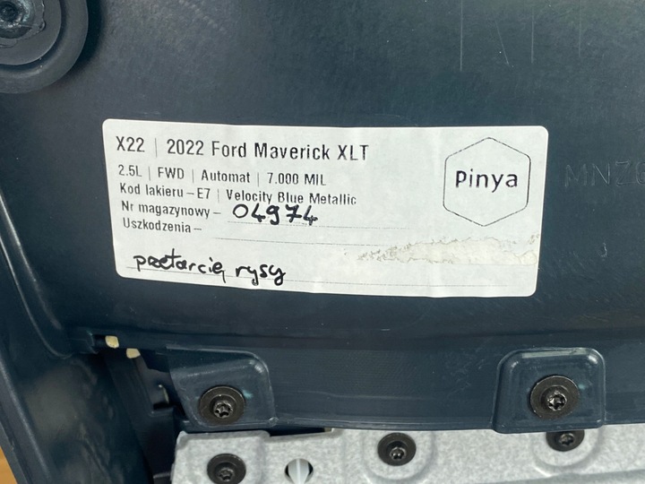 фото №8, Боковина дверь правый перед ford maverick 2022+ usa
