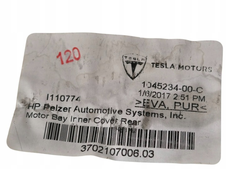 фото №7, Element оббивка багажника зад tesla модель s 104523400c