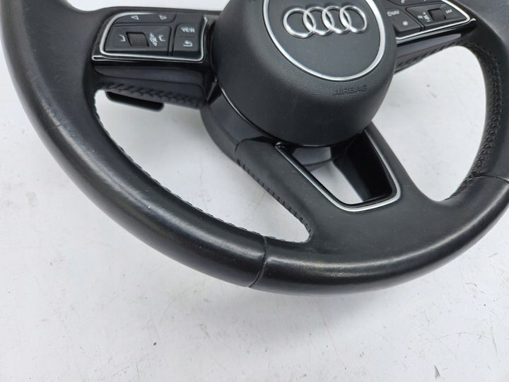 фото №7, Руль трёхспицевый подушка audi a4 b9 8w a5 чёрная кожа s-line