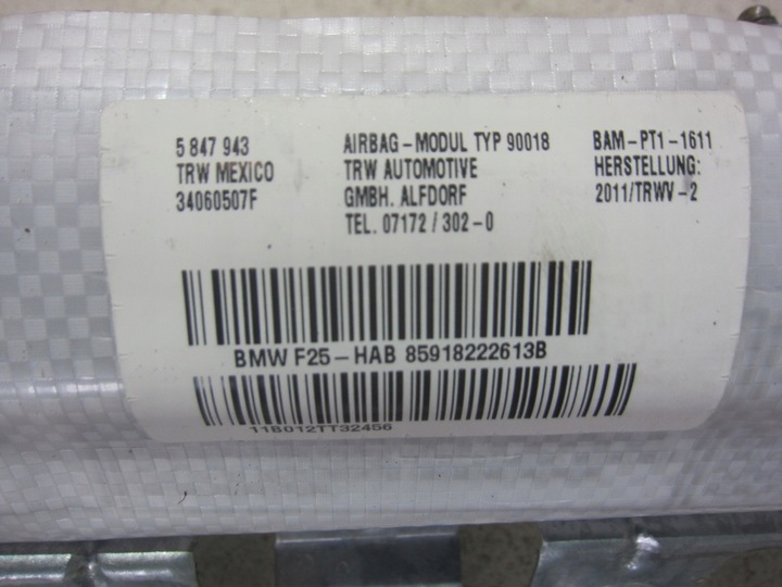 фото №9, Bmw x3 f25 9182226 72129182226 шторка воздушная подушка безопасности подушка правая usa