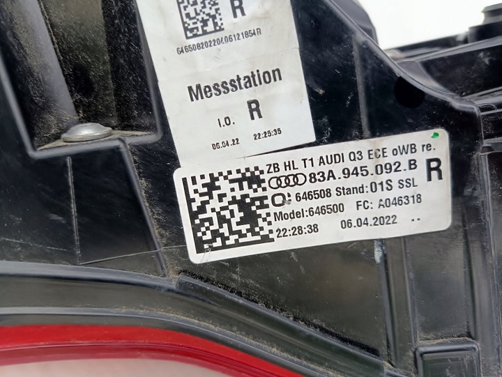 фото №6, Audi q3 лампа права задня правий зад 83a945092b