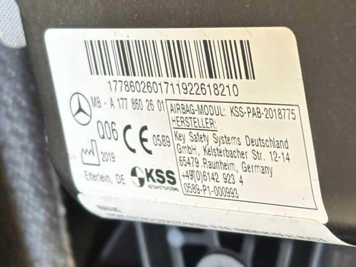 фото №10, Торпедо консоль подушка подушка пассажира mercedes w177 1778602601 европа