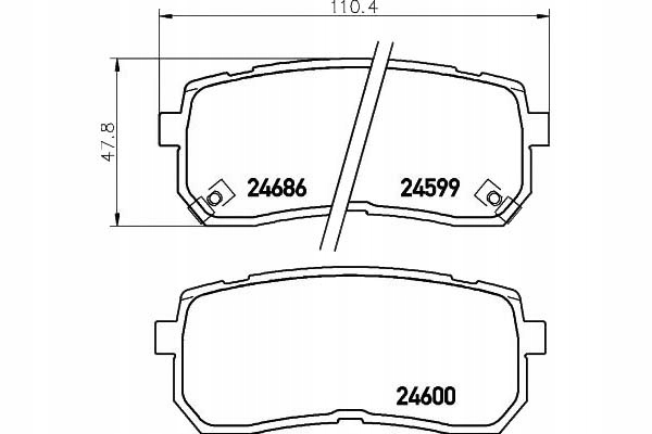 фото №2, Тормозные колодки тормозные kia зад carnival 05- ix55 08- h1
