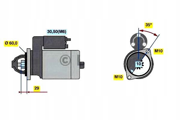 фото №1, Bosch стартер 906240280 9069061100 9062402 a000