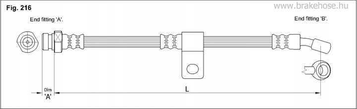 ПАТРУБОК ШЛАНГ ГАЛЬМІВНИЙ FT0404 HYUNDAI OŚ ПЕРЕДНЯ