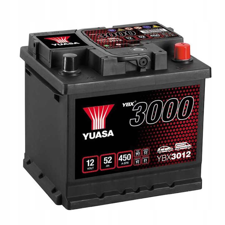 АКУМУЛЯТОР YUASA 12V 52AH 450A P+ YBX3012