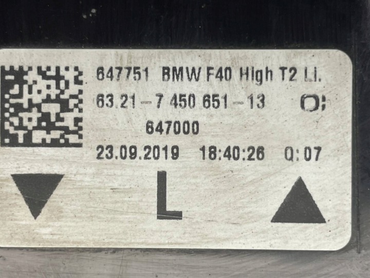 фото №12, Bmw (oem) 7450651 1' f40 фара левая задняя левое зад