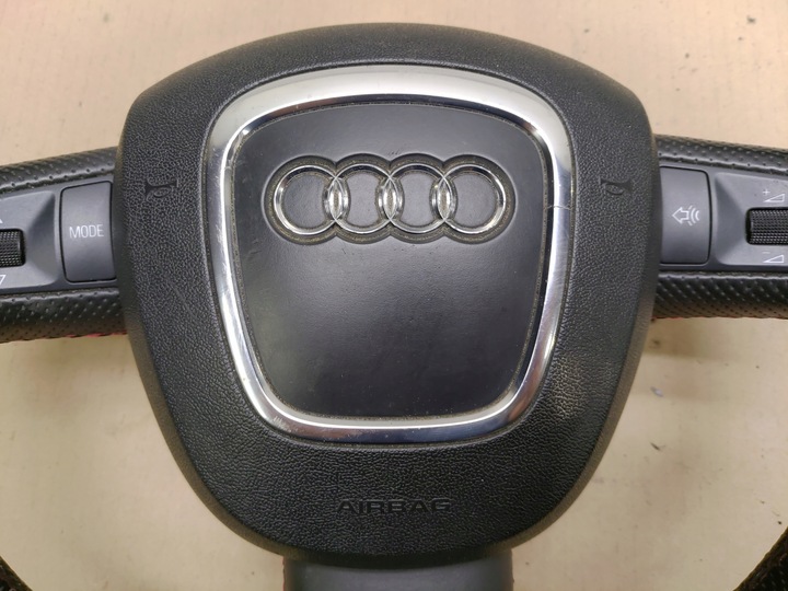 фото №11, Руль + подушка безопасности мультифункция кожа лепестки s-line audi a6 c6