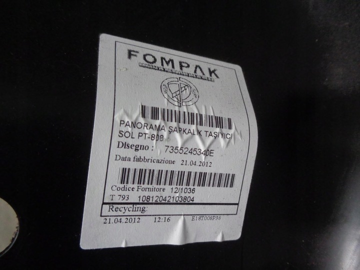 фото №10, Підпірка полиці боковина багажника fiat qubo bipper nemo ліва чорна