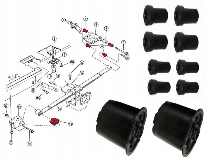 фото №2, Втулки рессора chrysler grand voyager 01-07 rs rg