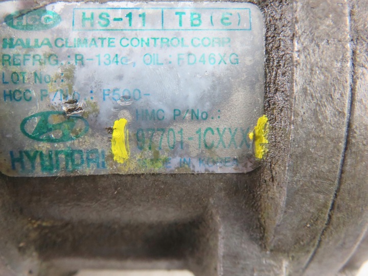 фото №7, Компрессор кондиционера hyundai getz 1.1 sohc 12v 977011cxxx