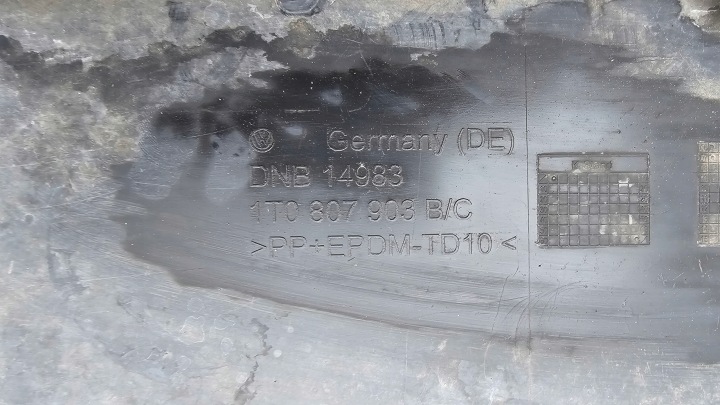 фото №10, Vw touran i рестайлінг накладка спойлер бампера перед 1t0807903b/c