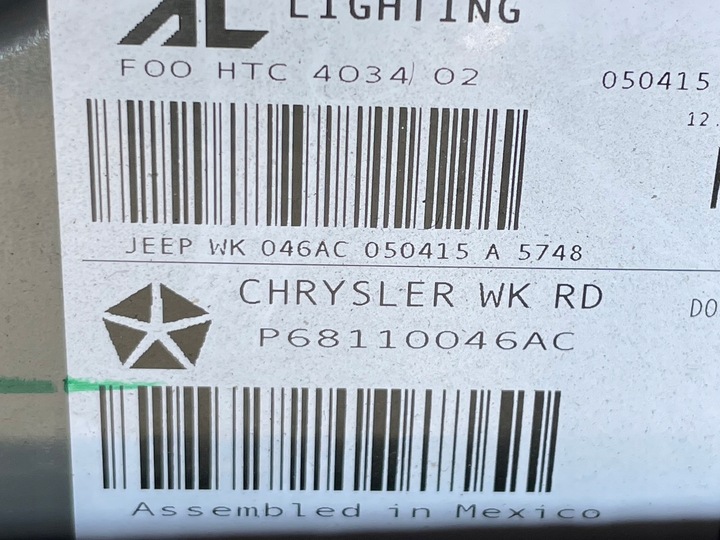 фото №9, Jeep grand cherokee wk2 рестайлинг лампа зад задняя крышка багажника p68110047ac p68110046ac