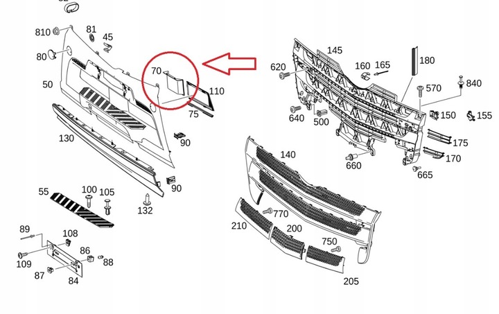 фото №2, Заглушка бампера средняя mercedes actros mp4