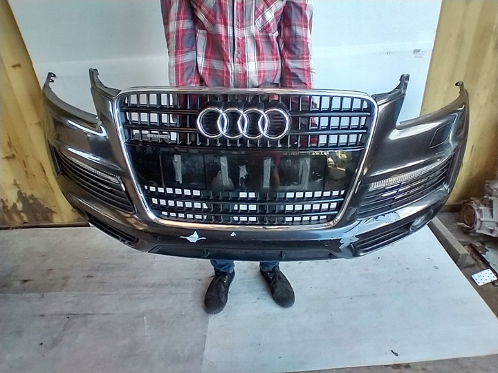 фото №1, Audi q7 s-line 4l бампер перед комплектный pdc распылитель галоген