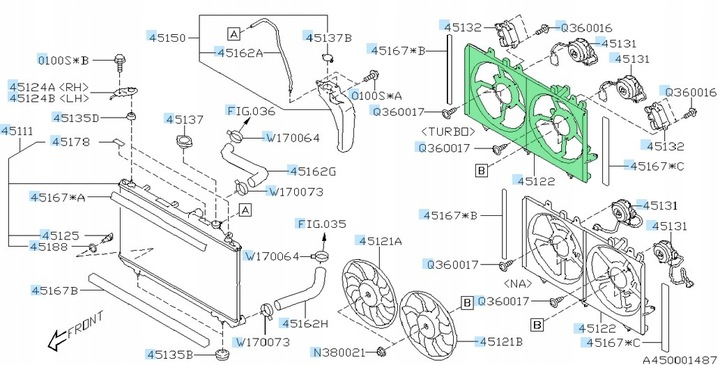 фото №1, Корпус вентиляторів subaru legacy outback 2.4 turbo 2020-
