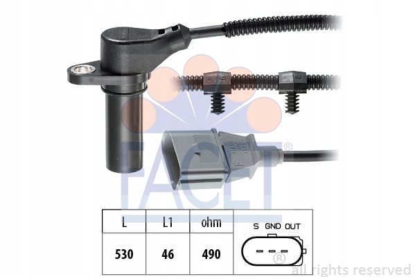 фото №1, Датчик оборотов вала коленчатый вал. vw