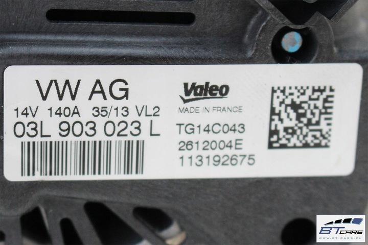 фото №5, Vw audi seat skoda генератор tdi 03l903023l 03l903023lx 03l 903 023 l 140a