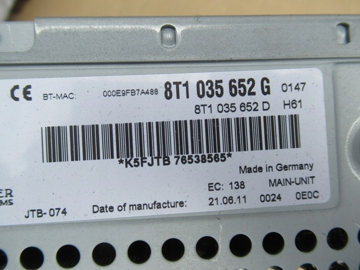 фото №15, Audi a4 b8 11r навигация комплектная 8t1035652g