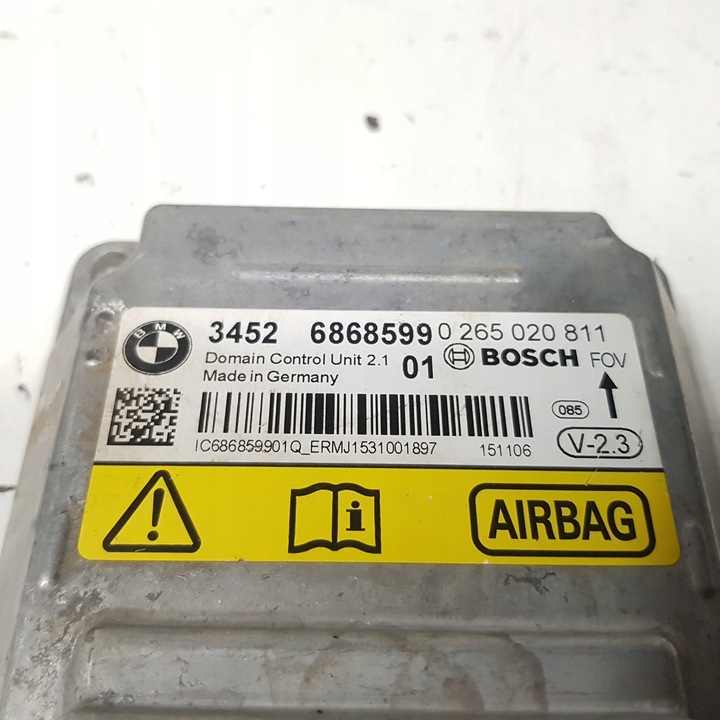фото №3, Модуль датчик подушка безпеки bmw f32 6868599 0265020811
