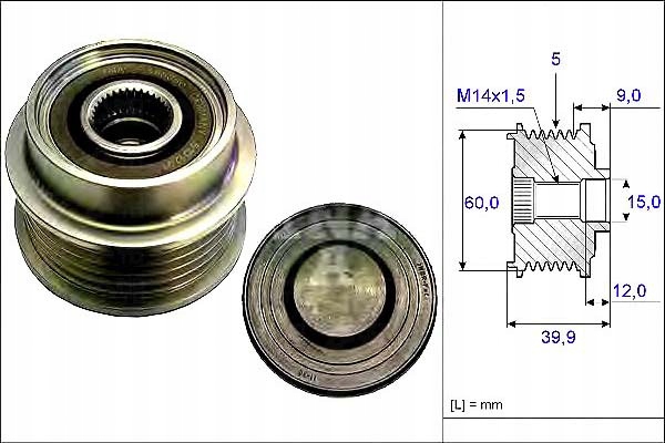 фото №2, Колесо пасове генератора toyota yaris 1.4d 10.01-09