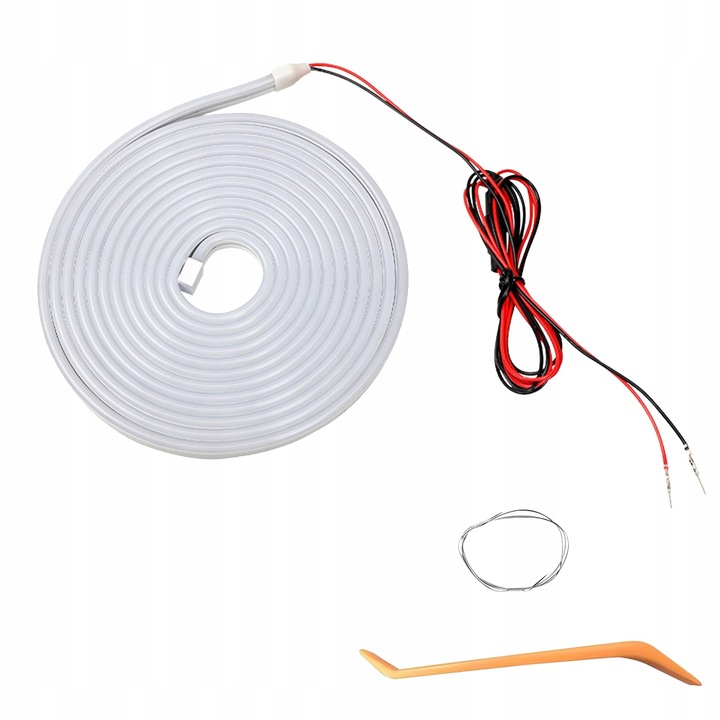 фото №3, Освітлення led стрічка капота двері автомобіль транспортний засіб білий